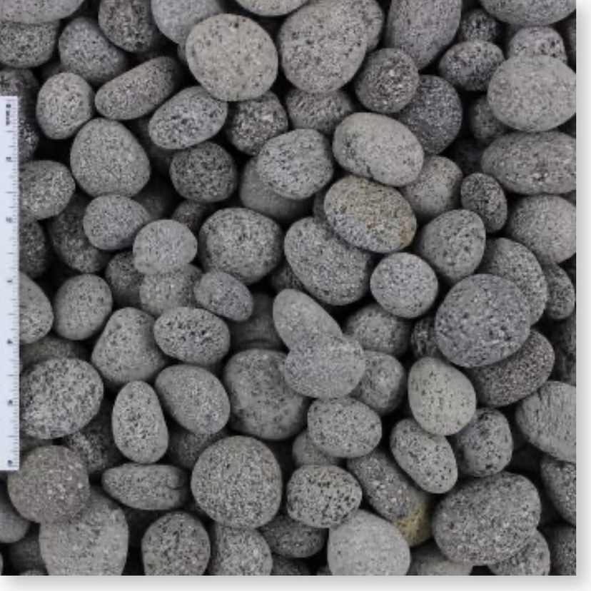 Black Lava Pebbles, rounded, close up