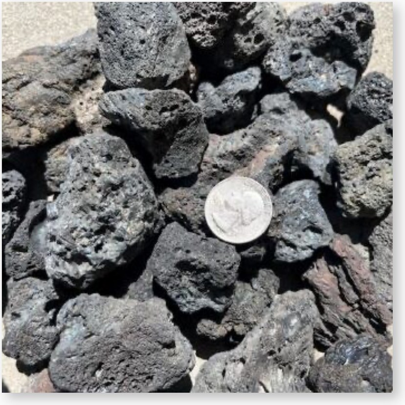 Black Lava Rock, angular, close up