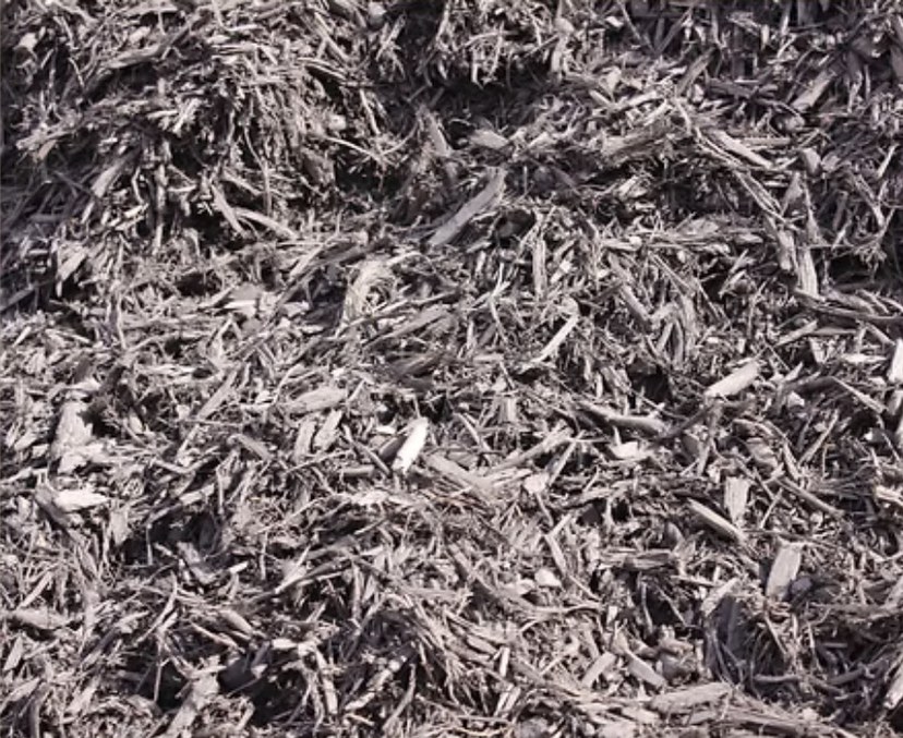 Chocolate bark mulch texture close up