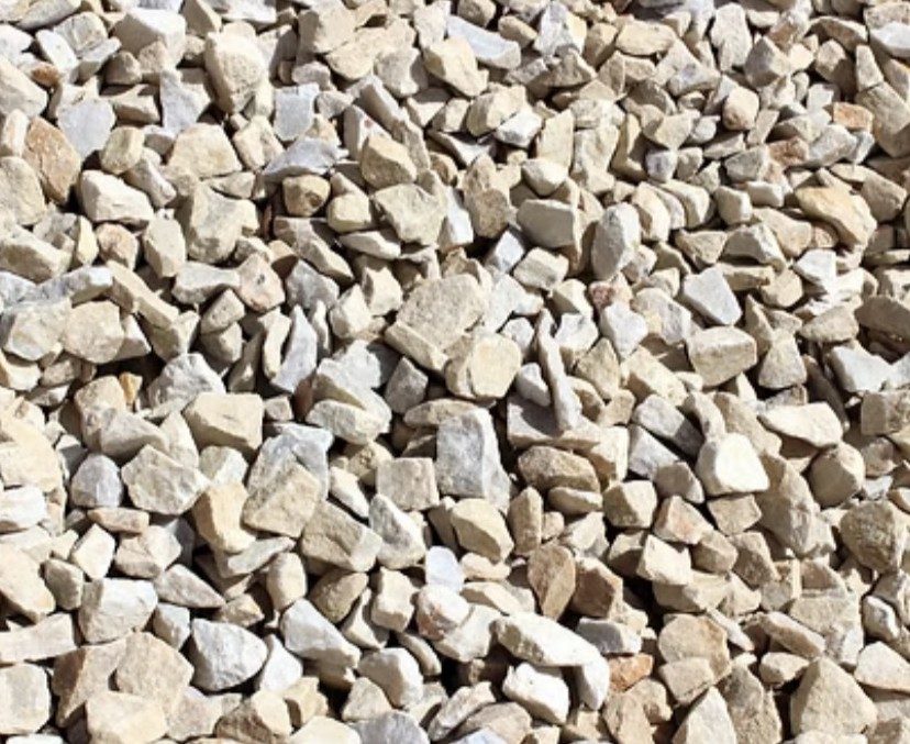 Angular crushed gravel close up